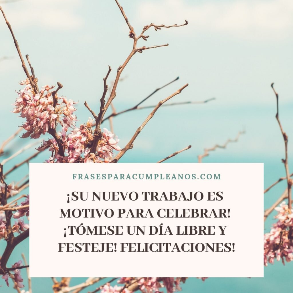 Cartas de felicitación para un nuevo trabajo