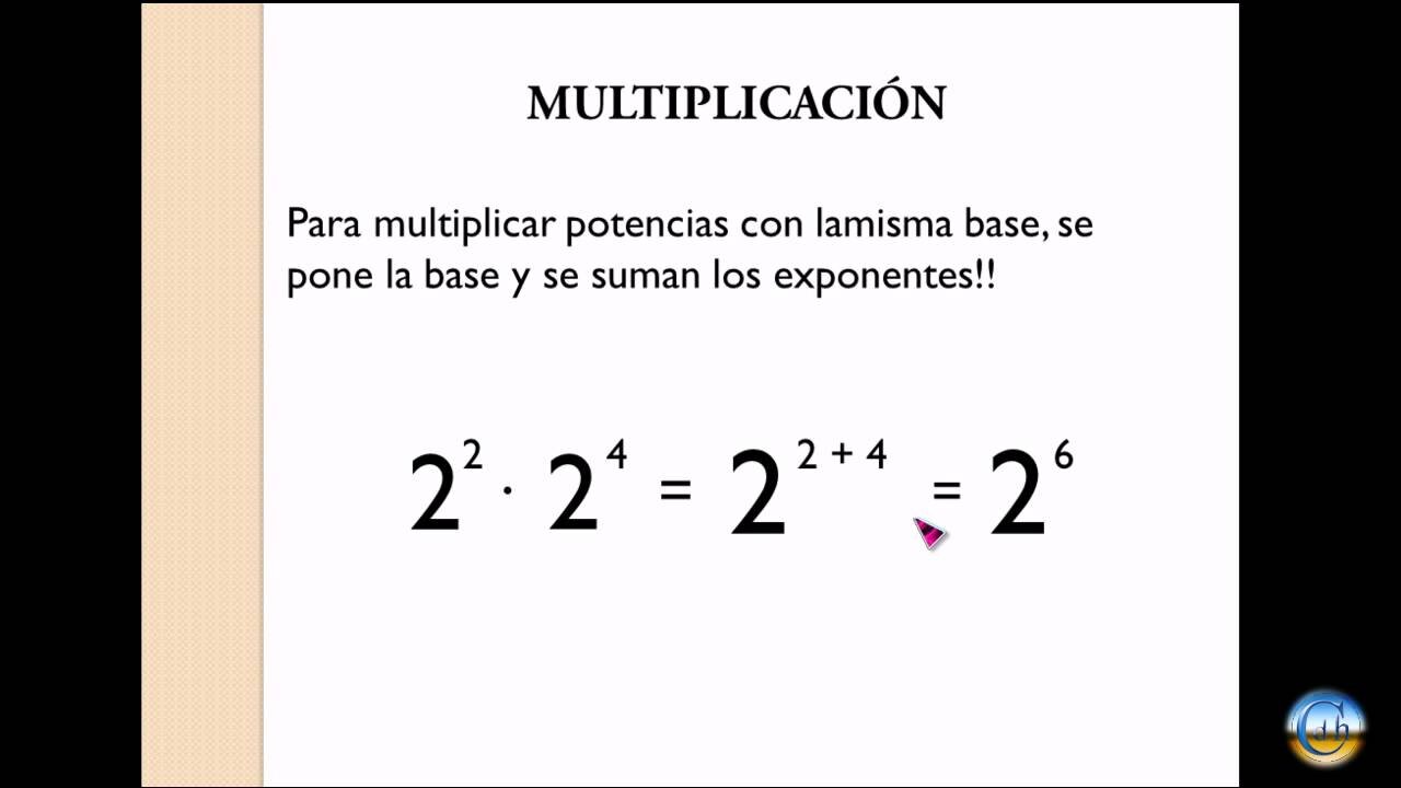 Cociente de potencias de la misma base