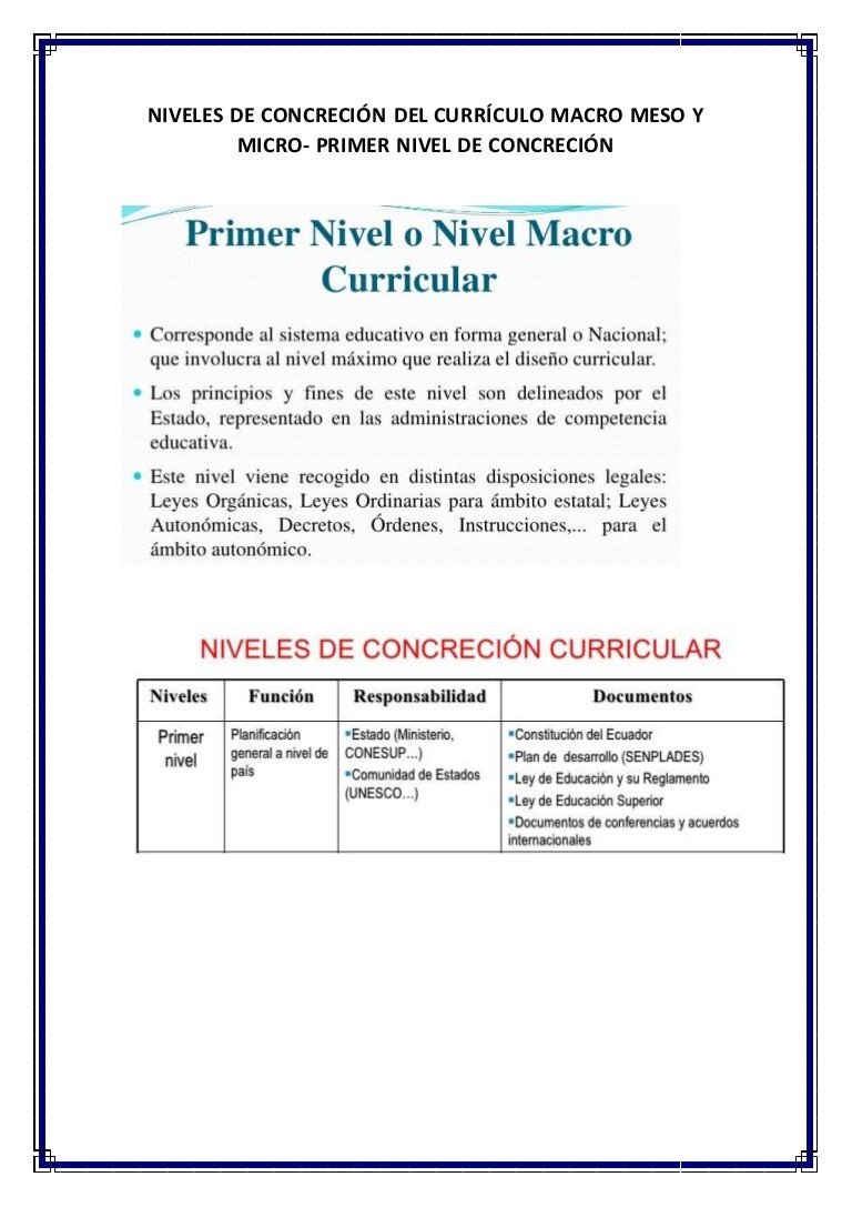  ¿En qué consiste el nivel macrocurricular y cuál es su función dentro del diseño curricular?
