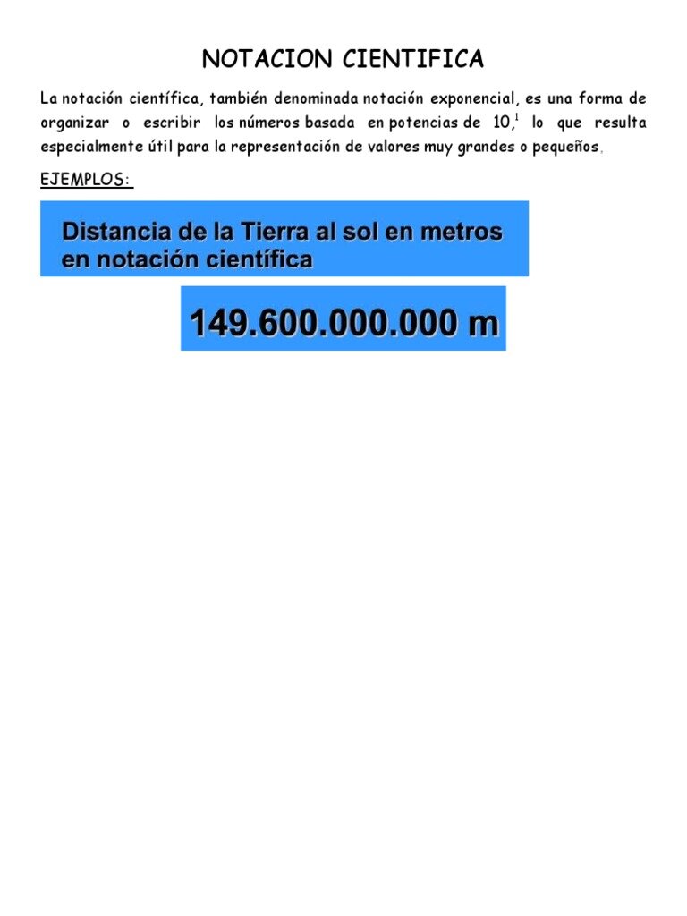Formato universal de la notación científica